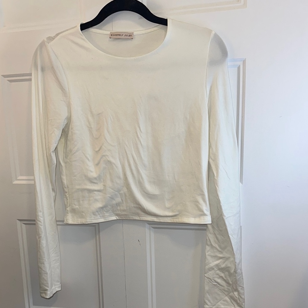 Shein White Long Sleeve Top